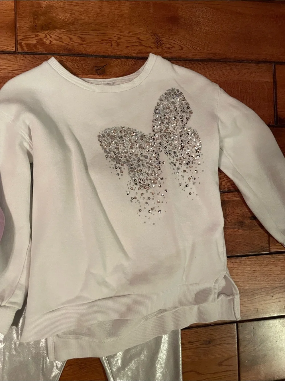 Carters Girls Metallic Legging & Sweatshirt Sets - Lavender & Cream Size 7